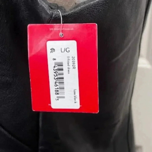 NEW Spanx Leather Like Sleeveless Sheath Dress Black‎  Women’s Size large NWT - Picture 12 of 13